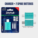 LED Squid Lures Kit | Night Fishing Squid Jig with Sharp Hooks + Charger with 2 Spare Batteries