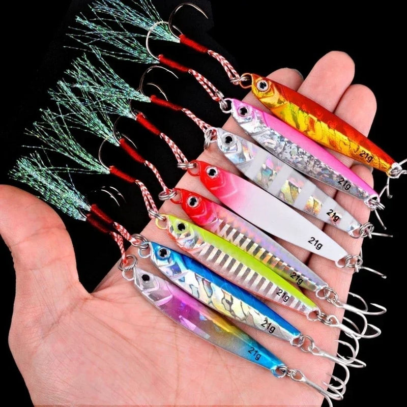 Premium Metal Jig Sets in a Box (5 pcs) - Fishing Made Easy!