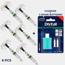 LED Squid Lures Kit | Night Fishing Squid Jig with Sharp Hooks + Charger with 2 Spare Batteries