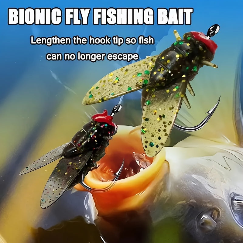 10pcs Fly Fishing Lure Kit – 10PCS Durable PVC Flies for Bass, Trout & Freshwater Fishing