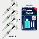 LED Squid Lures Kit | Night Fishing Squid Jig with Sharp Hooks + Charger with 2 Spare Batteries