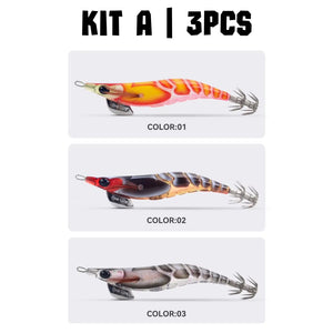 Premium Squid Jigs – Fishing Made Easy! - Kit 3pcs or 6pcs