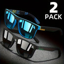 2pcs Square Polarized Sunglasses - Anti-Glare Shades for Outdoor & Travel