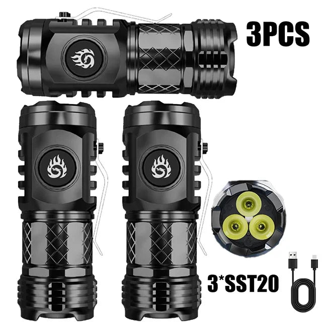 🔥LAST DAY PROMOTION🔥Three-eyed Monster Mini Flash Super Power Flashlight