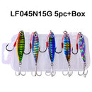 5pcs | Metal Jig Set – Long Casting Lures for Shore Fishing & Sea Bass